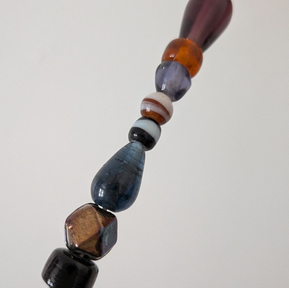 Multicolor Glass Bead Necklace - Picture 8 of 10